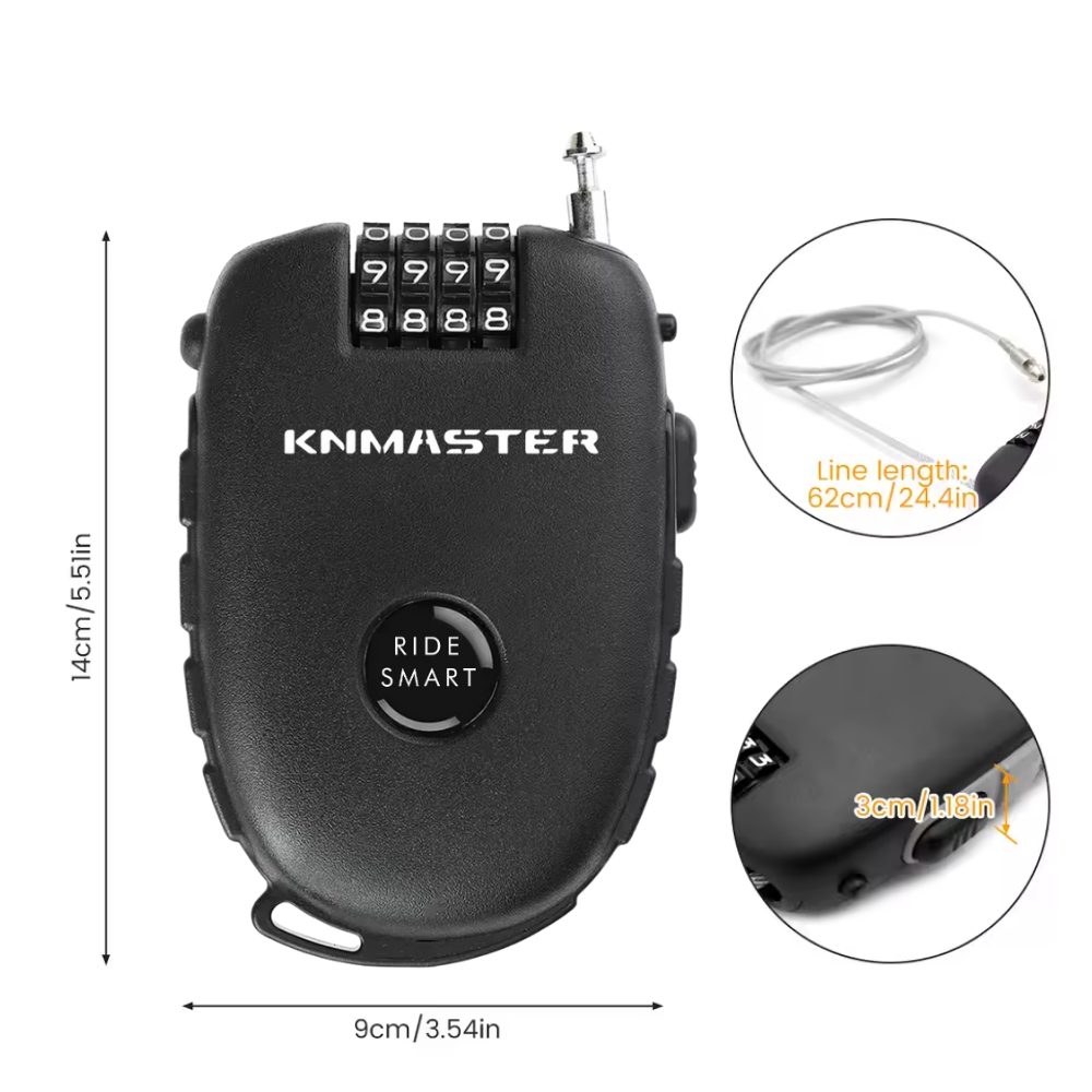 KNMASTER MOTOSİKLET KASKI KİLİDİ + KNMASTER KARBON ÇANTA HEDİYELİ – ESNEK KABLO VE ÜST DÜZEY KORUMA